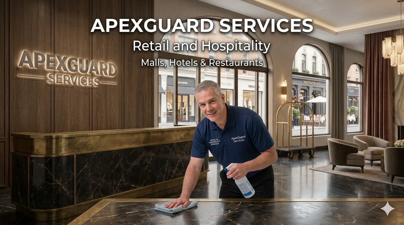 Professional cleaning service in a hospitality setting