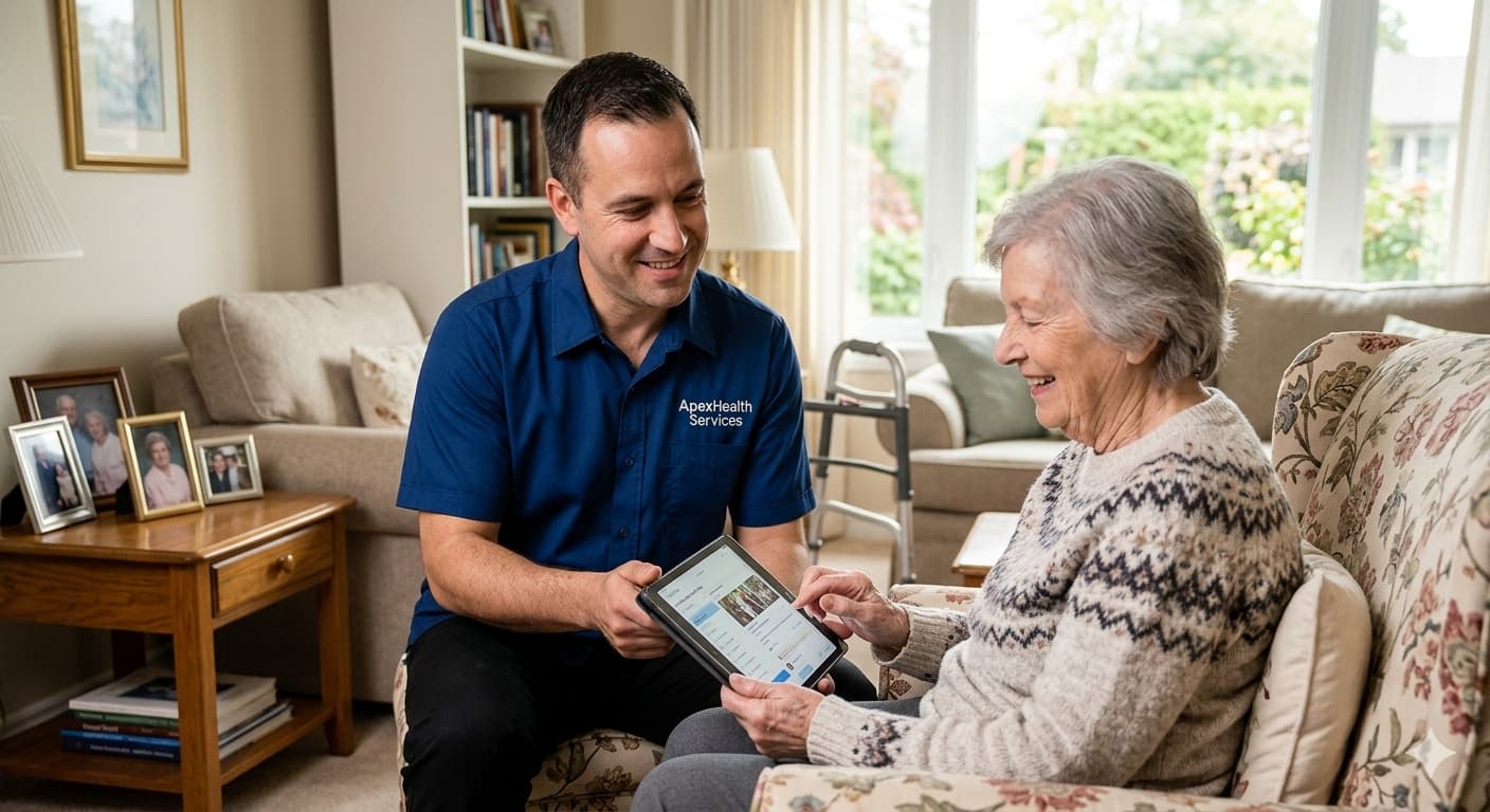 Healthcare professional providing personal support