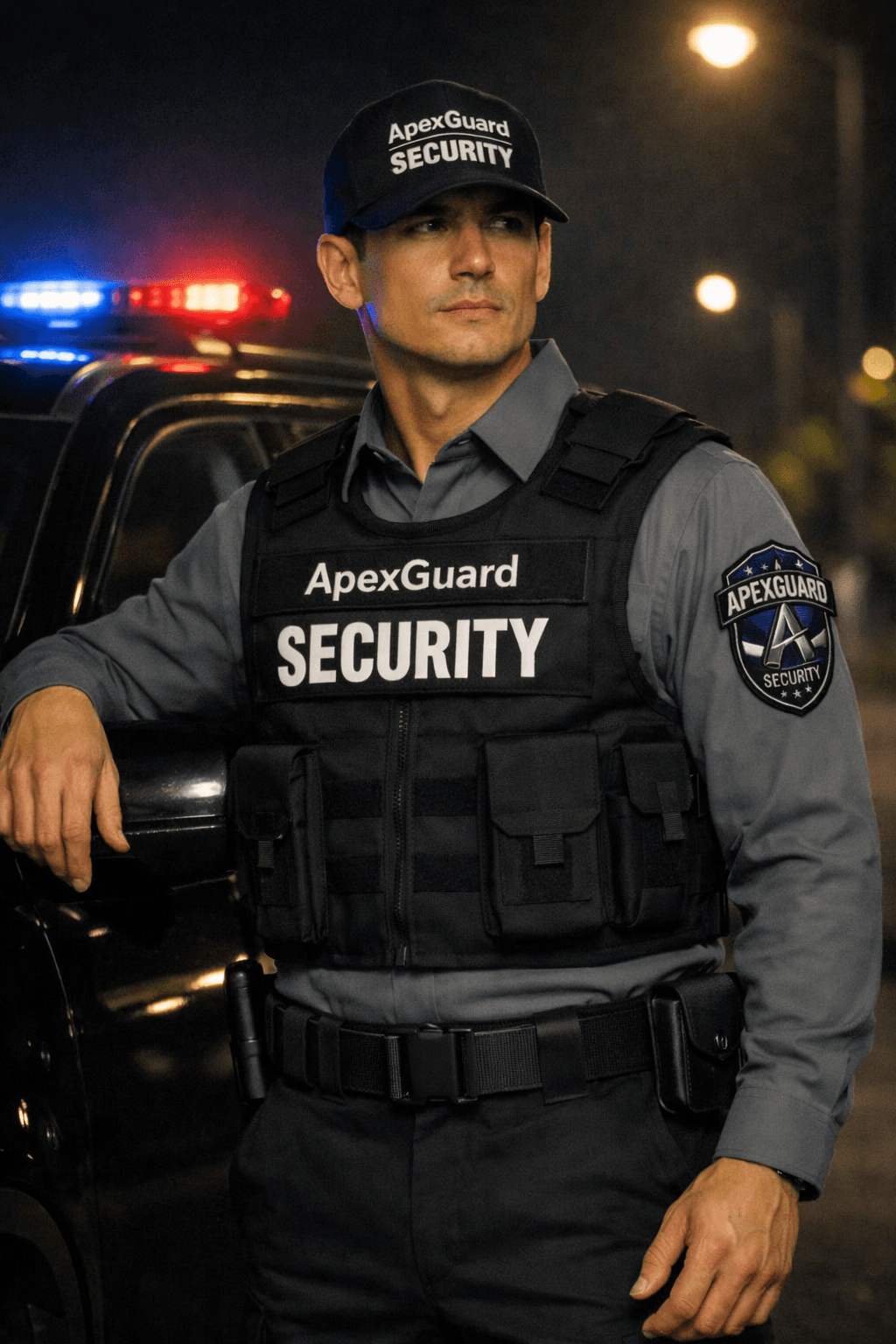 ApexGuard mobile patrol officer on duty